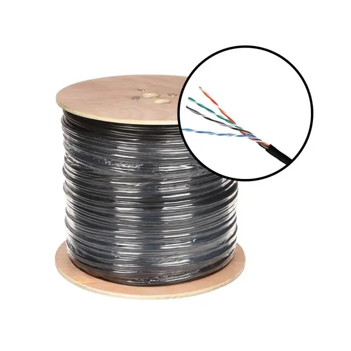Cable UTP Cat6 para Exterior con Doble Forro 305m Negro 