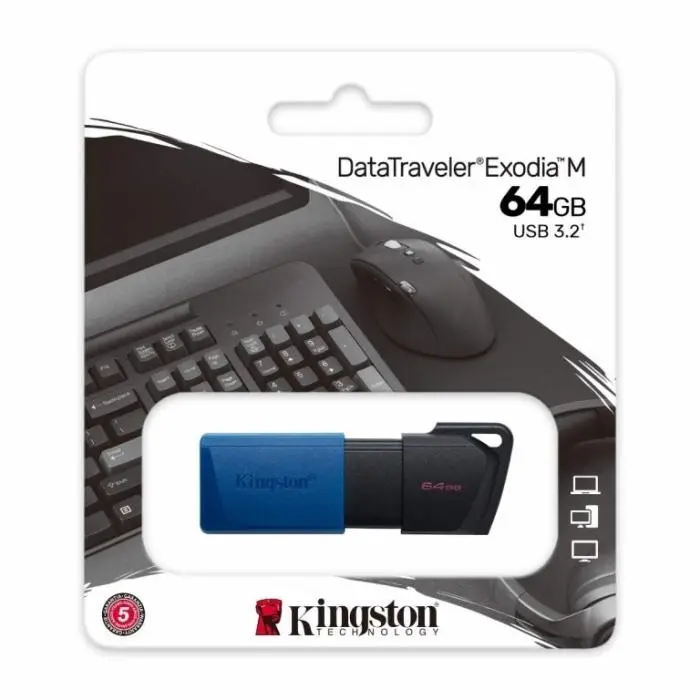 Memoria USB 3.2 64GB Exodia M Gen 1 - Negro y Azul