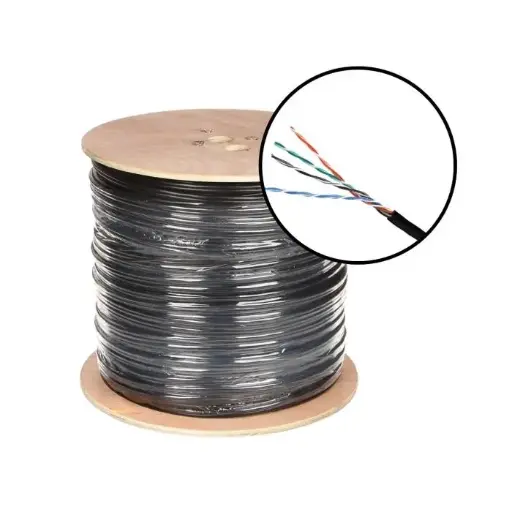 Cable UTP Cat6 para Exterior con Doble Forro 305m Negro 