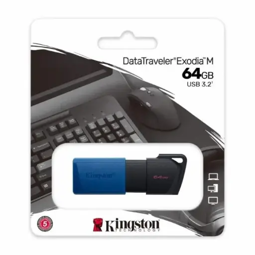 Memoria USB 3.2 64GB Exodia M Gen 1 - Negro y Azul